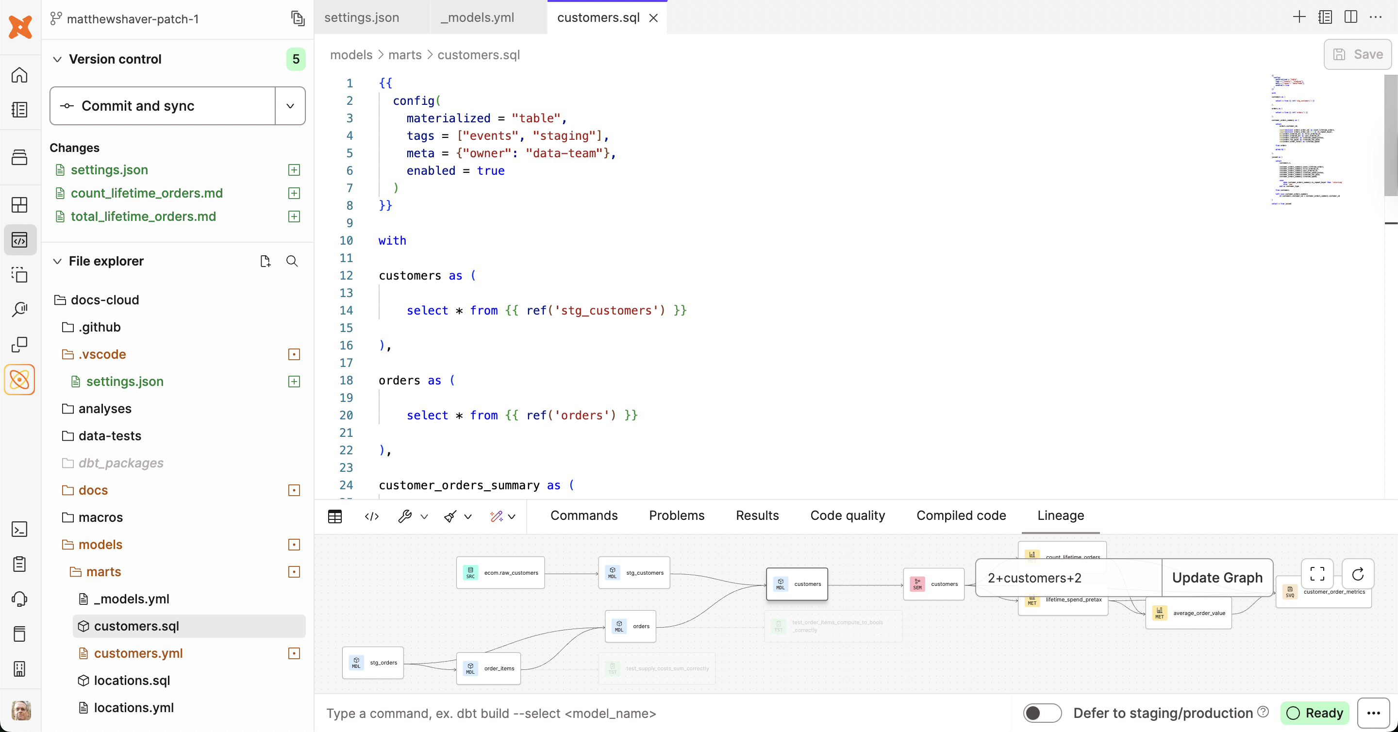The Studio IDE includes version control, files/folders, an editor, a command/console, and more. The Studio IDE includes version control, files/folders, an editor, a command/console, and more.